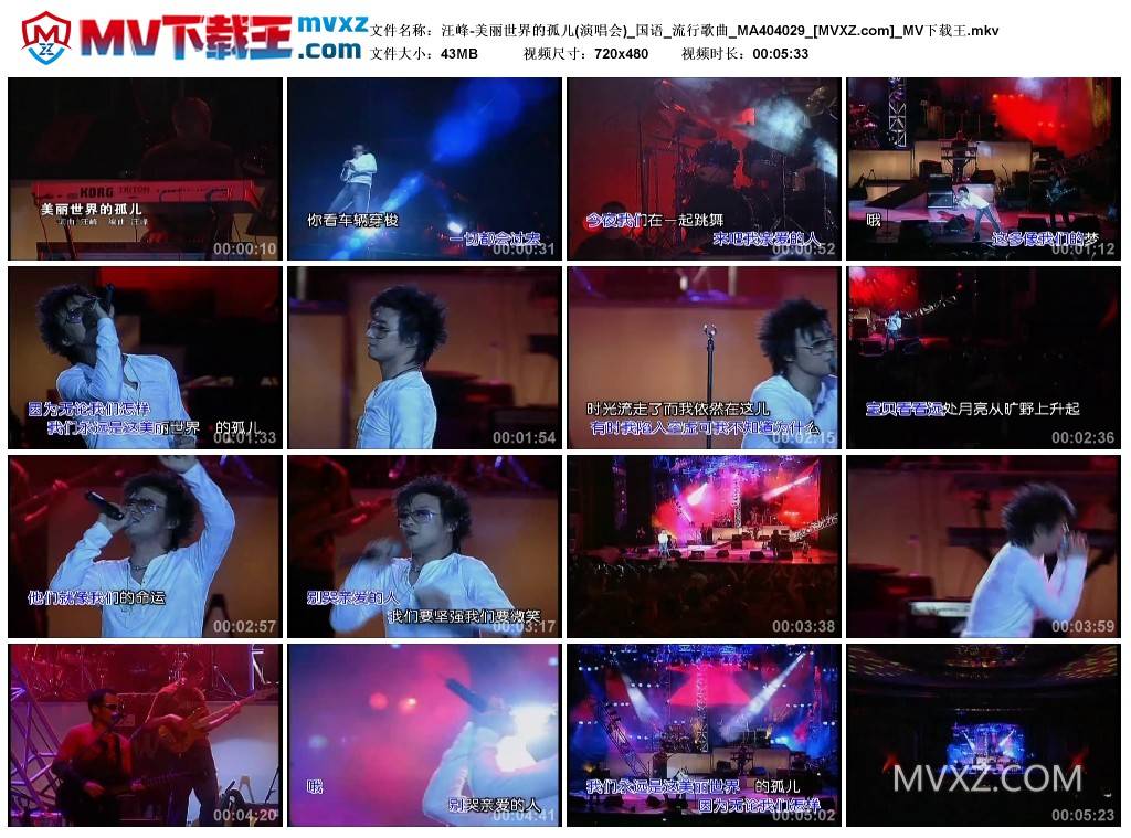 汪峰-美丽世界的孤儿(演唱会)_国语_流行歌曲_MA404029